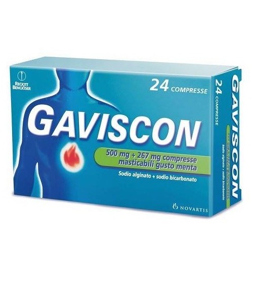 GAVISCON*24 cpr mast 500 mg + 267 mg menta